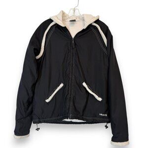 Vintage Billabong Jacket Medium Hooded Black White Lined Surfer Streetwear